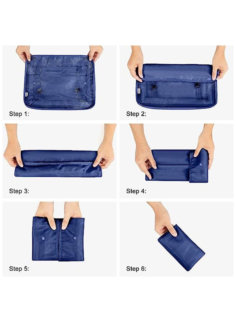 فولانري 8 قطع مجموعة منظم أمتعة السفر مع حقيبة أدوات الزينة، حقيبة تخزين حقيبة الغسيل المقاومة للماء، إكسسوارات السفر - Image 5