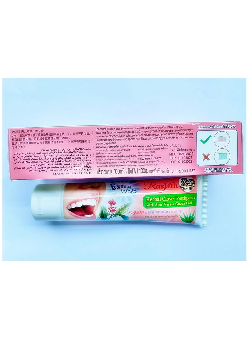 Rasyan Herbal Clove Toothpaste with Aloe Vera and Guava Leaf 100g - Image 3