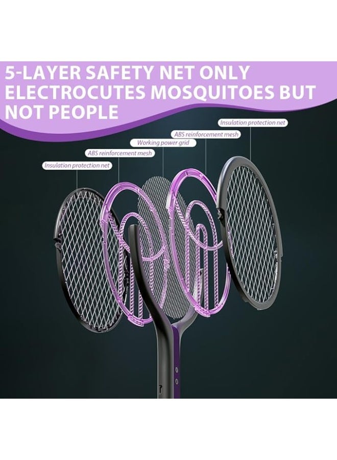 Rechargeable Electric Mosquito Racket Rotating Head Mosquito Killer Electric Mosquito Shovel Electric Mosquito Killer Fly Spreader with Telescopic Extension - Image 2
