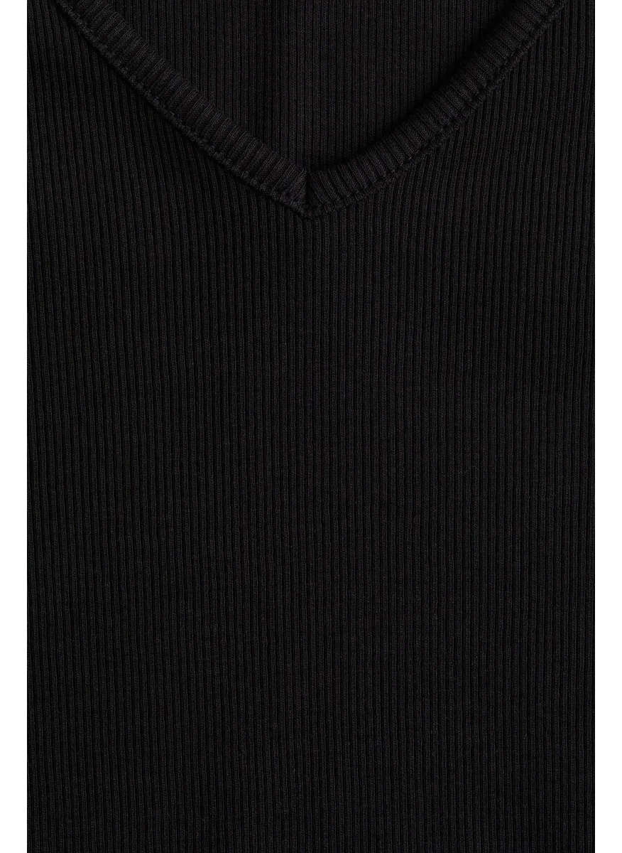 اتش اند ام Ribbed Cotton Jersey Top
