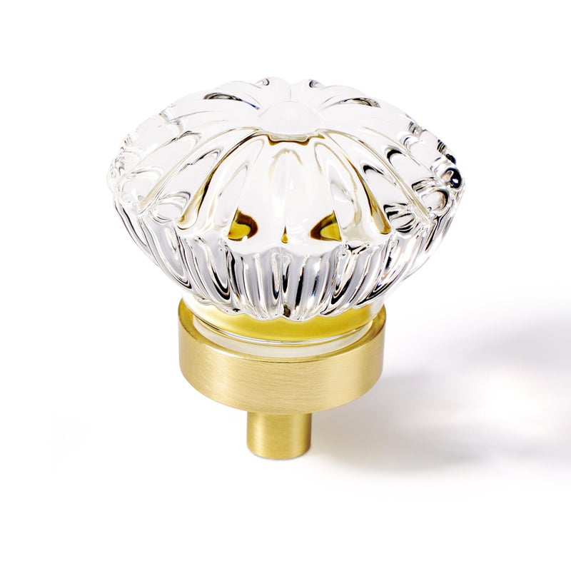 CEYMIO Brushed Gold Crystal Cabinet Knobs Cabinets Knob  4 Pack Flower Vintage Glass Clear Crystal Small Pull For Closet Dresser Drawers Cupboard Wardrobe  Solid Alloy Retro Pulls Old Fashioned Drawer Handle - Image 5