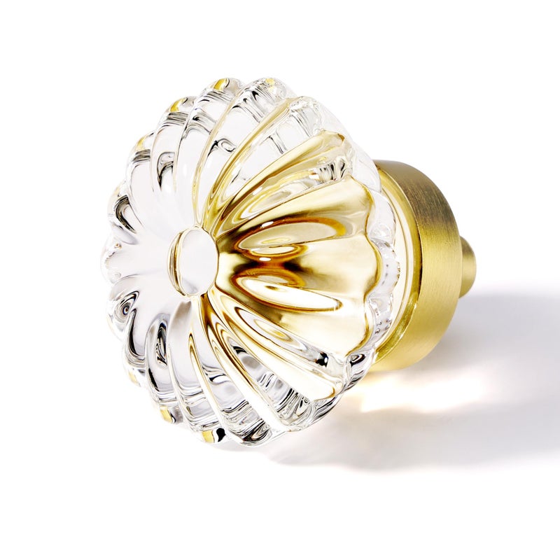 CEYMIO Brushed Gold Crystal Cabinet Knobs Cabinets Knob  4 Pack Flower Vintage Glass Clear Crystal Small Pull For Closet Dresser Drawers Cupboard Wardrobe  Solid Alloy Retro Pulls Old Fashioned Drawer Handle - Image 4