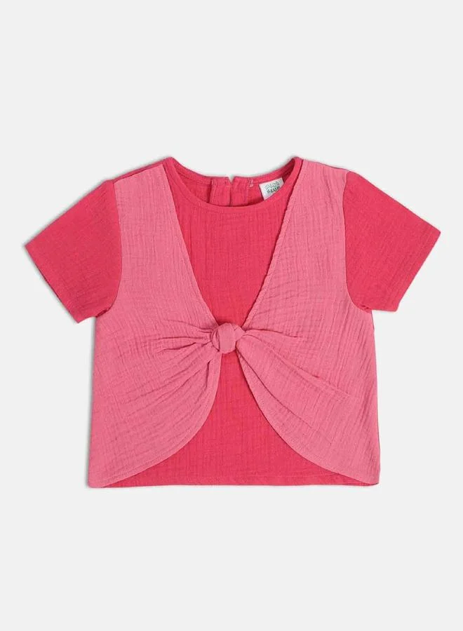 MINIKLUB Girls Knot-Front Cotton Top