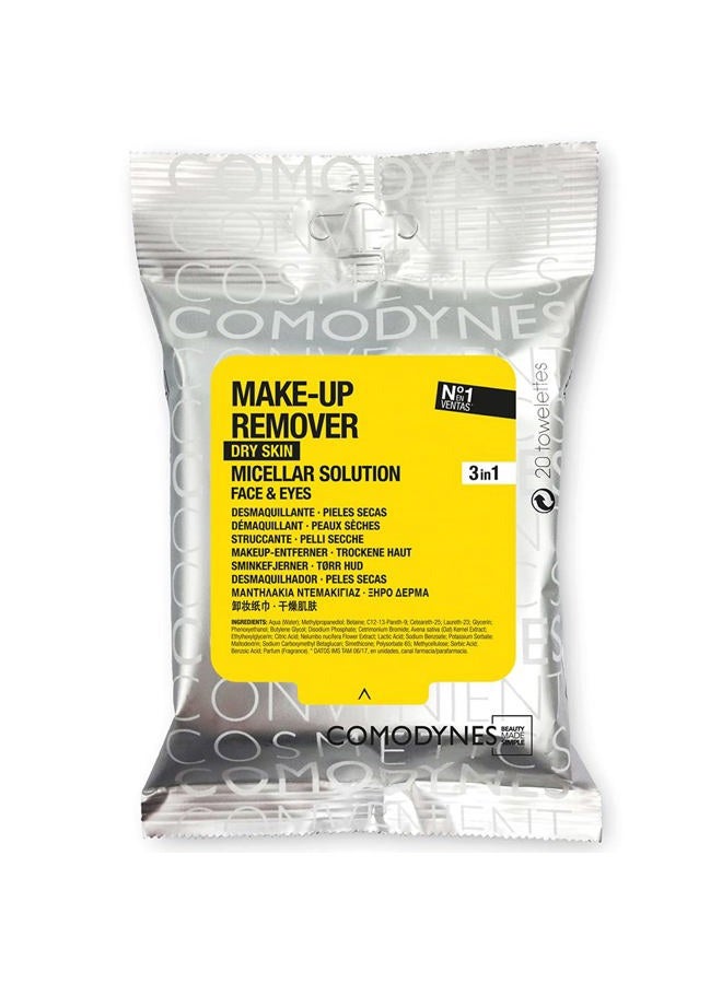 Make Up Remover Towelettes Sensitive And Dry Skin 20 Towelettes