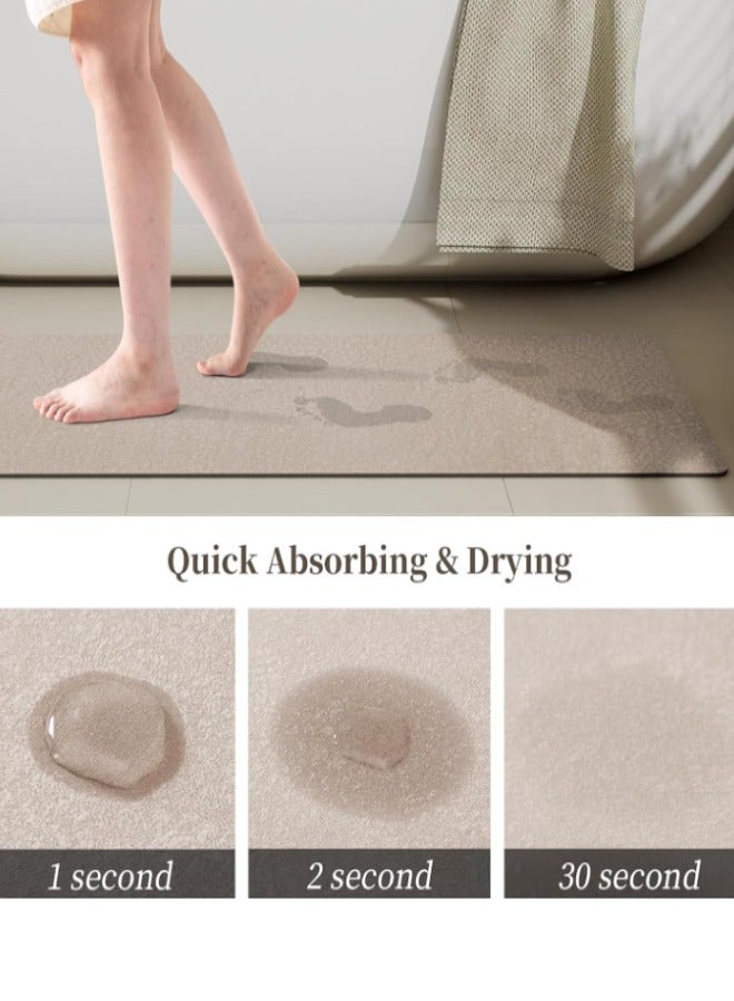 Super ZYouth Bathroom Mat with Bath Gloves, Soft Carpet Mat, Non-slip Soft Rug Mat, Super Absorbent Diatom Mud Bathroom Mat, Suitable for Shower Room, Bedroom, Entrance, office  (50*80cm Rectangle) - Image 3