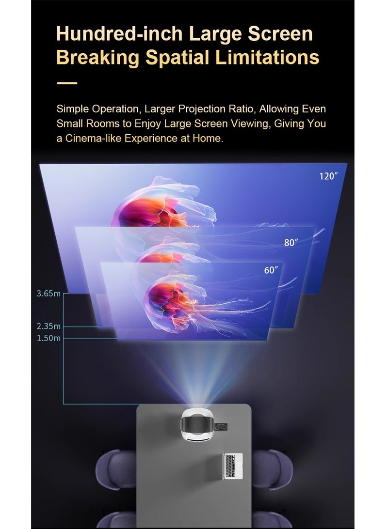 GULFLINK TS-2 Home Theater Wifi Projector 240 ANSI Portable Wifi 4K LCD Projector With Stand HI352 Processor Full HD Cinema Projector - Image 3