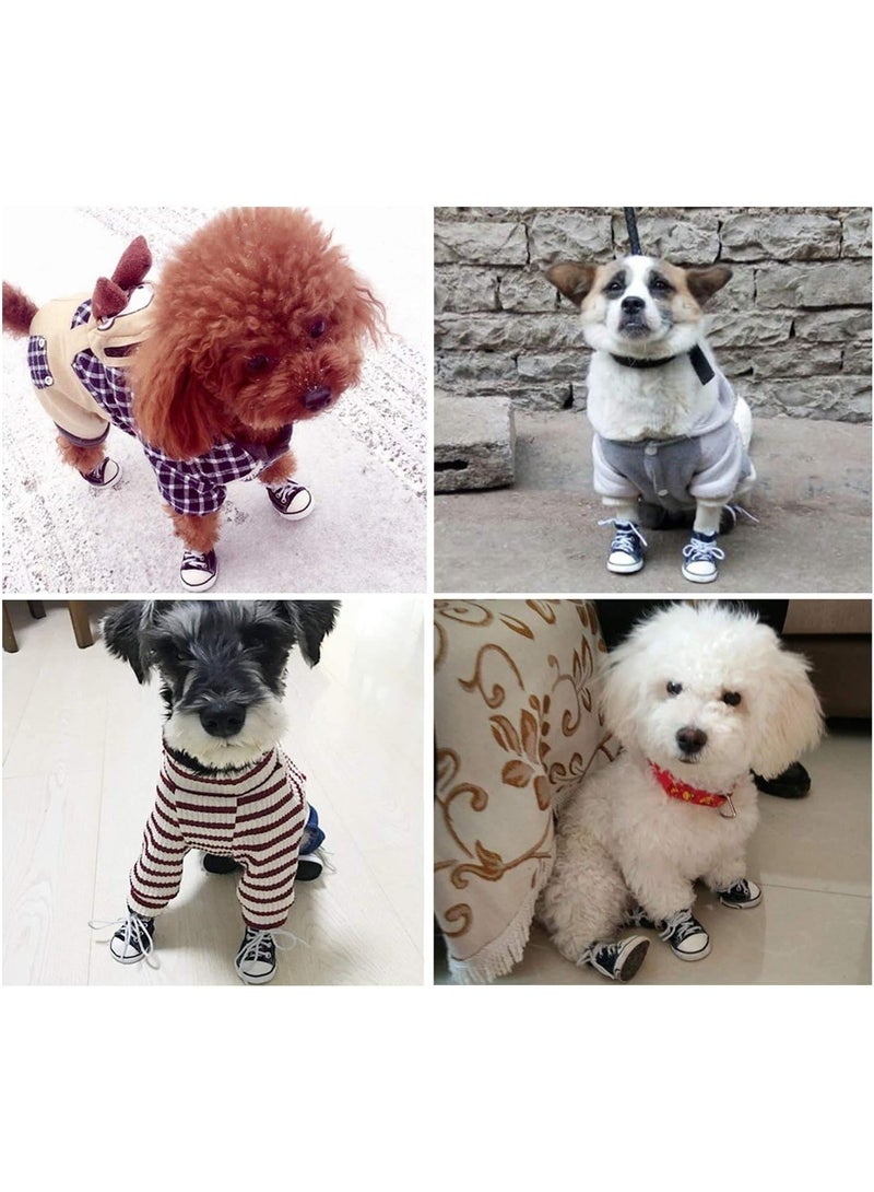 Pet Shoes Puppy Sport Denim Shoes Casual Style Anti-Slip Boots Sneaker Booties 4Pcs - Image 4