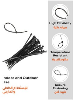 Alruht 300 Pieces Cable Tie, Black Zip Ties with Self-Locking, UV Heat Resistance, Nylon Material, Ideal for Electrical, Construction, Garden and Cable Management (4x100mm)  - Image 3