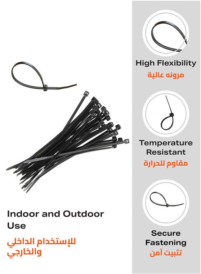 Alruht 300 Pieces Cable Tie, Black Zip Ties with Self-Locking, UV Heat Resistance, Nylon Material, Ideal for Electrical, Construction, Garden and Cable Management (4x100mm) - Image 3