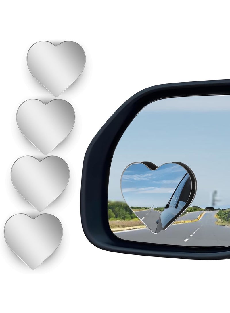 SYOSI Blind Spot Mirror for Cars, Heart Shaped Wide Angle Convex Rearview Mirror Adjustable Stick On Side Mirror 4 Pcs Removable Car Accessories for Safety Driving SUVs Trucks Autos - Image 1