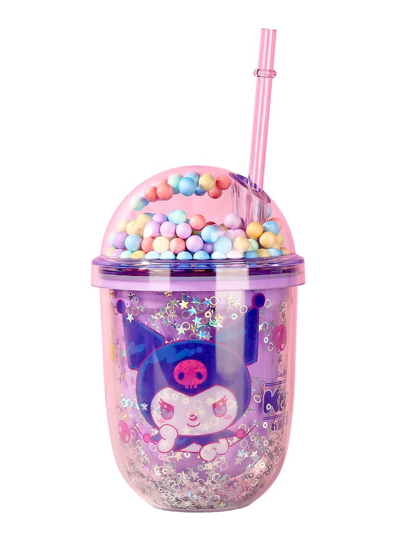 Sanrio Kuromi Portable Water Bottle With Straw - Image 1