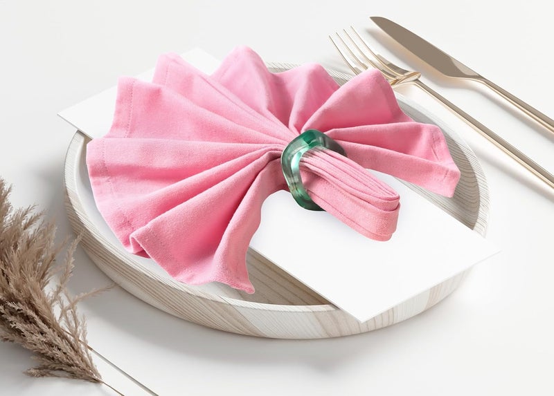 CLEENTABLE Epoxy Resin Spring Napkin Rings Set of 12 - Irregular Napkin Holders for Dining Table, Party Decor, Weddings, Everyday Use, Elegant Tabletop Accents (Multi Pastel) - - Image 5