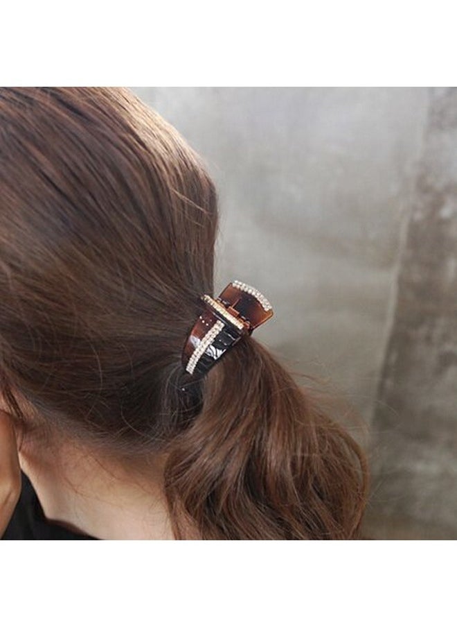 Meilliwish Meilliwish Sparkling Crystal Wedding Women Hair Clip Claw 1 PCS(XA16)(Brown)  - Image 5
