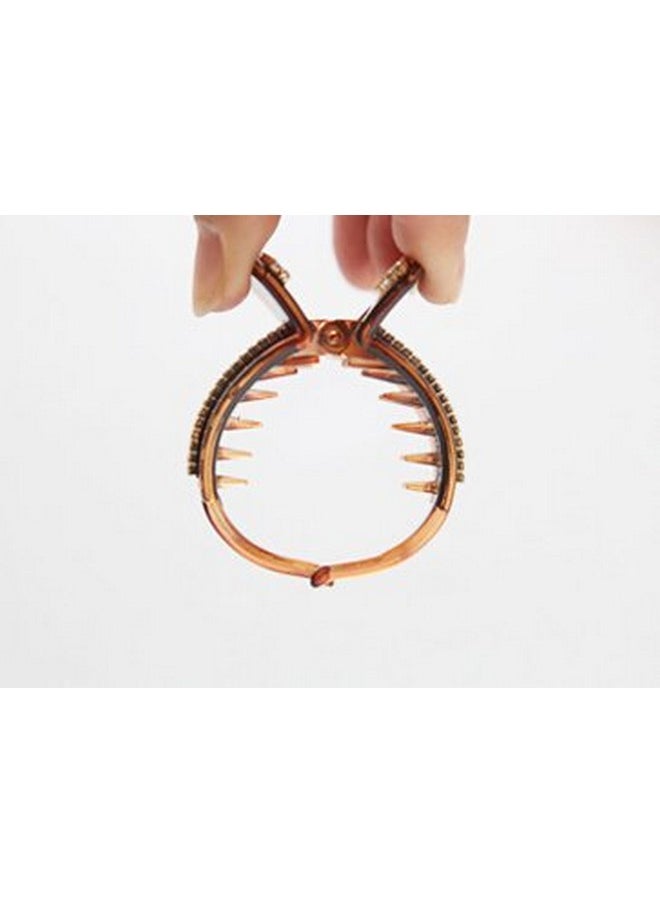 Meilliwish Meilliwish Sparkling Crystal Wedding Women Hair Clip Claw 1 PCS(XA16)(Brown)  - Image 3