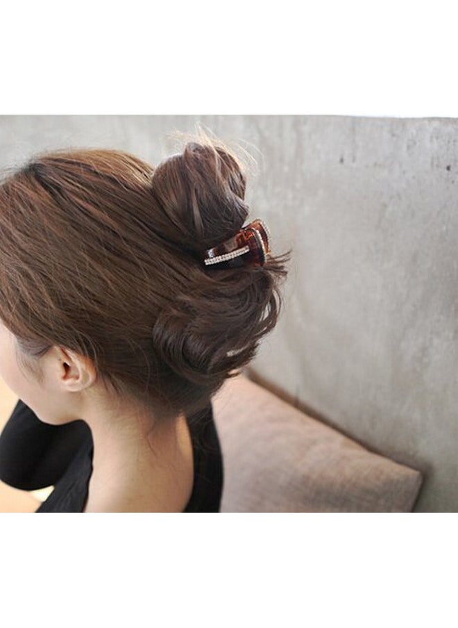 Meilliwish Meilliwish Sparkling Crystal Wedding Women Hair Clip Claw 1 PCS(XA16)(Brown)  - Image 4
