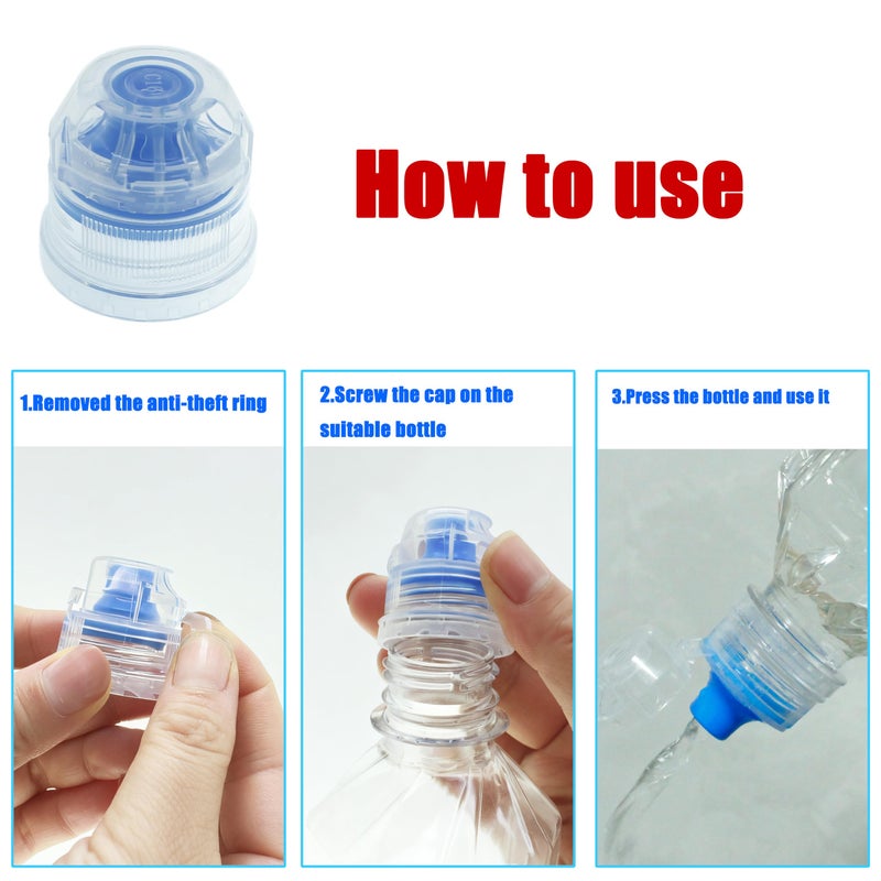 Yinprwi 28 mm Push Pull Replacement Caps Colorful Flip Cover Plastic Soda Water Bottle Tops Replacement Lids for Smart Bottles, 28 mm Sport Bottle Cap,30 PCS - Image 3