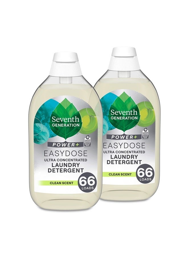 Seventh Generation Laundry Detergent Ultra Concentrated Clean Scent oz 2 Pack 132 Loads, Clear, Power Plus, 23.1 Ounce - Image 1