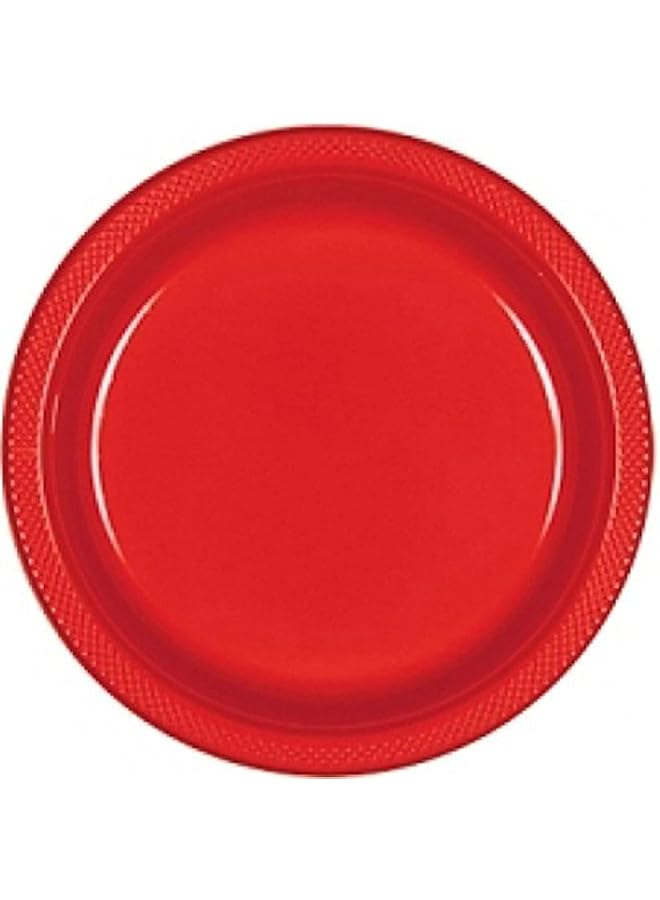 Amscan Apple Red Plastic Plates 10.25In 20Pcs - Image 1