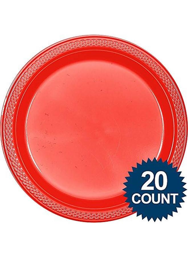 Amscan Apple Red Plastic Plates 10.25In 20Pcs - Image 4