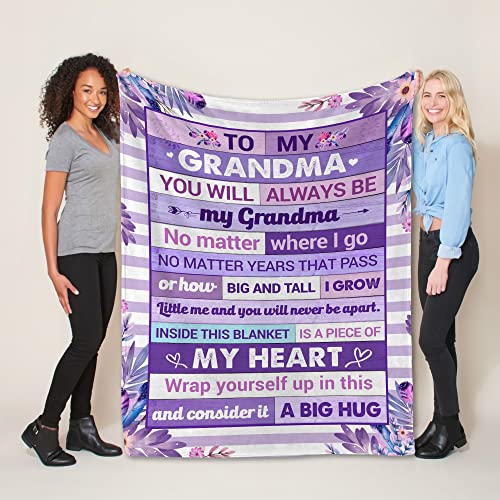 Fastpeace Gifts for Grandma – Christmas, Xmas, Birthday Gift from Granddaughter, Grandson, or Grandkids, Soft and Cozy Blanket for Grandma, Warm and Comfortable Blanket Throw 50x60 inches - Image 5