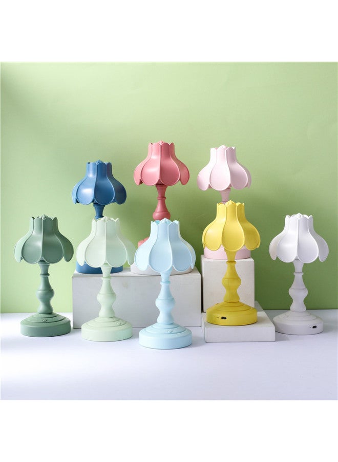 Vintage Lotus Leaf Usb Lamp Girl's Heart Ins Student Dormitory Desktop Flower Decorative Table Lamp Bedroom Ornaments Night Light-Color:LD05 Dark Green  - Image 5