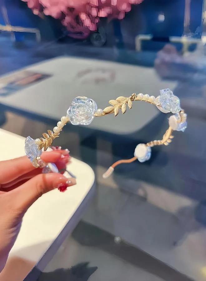 تايك تو Floral and Pearl Embellished Headband