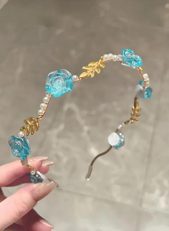 تايك تو Floral and Pearl Embellished Headband