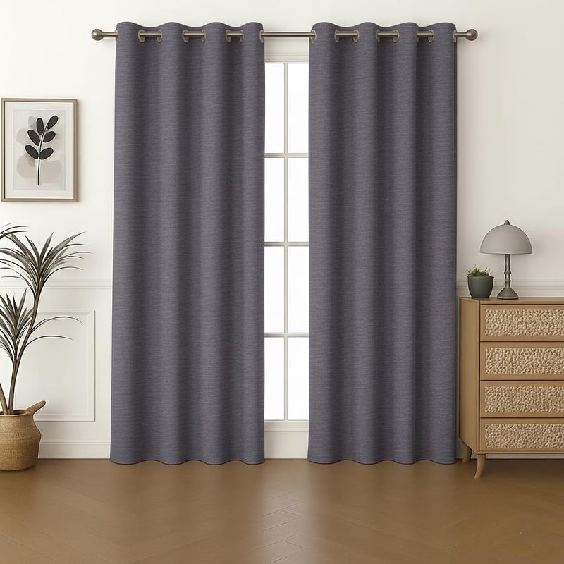 Amali Blackout Plain Curtains 274 cm x 127 cm - 2 Panels, 100% Polyester, Grommet Top, Thermal Insulated, Noise Reducing, Light Blocking - Image 1