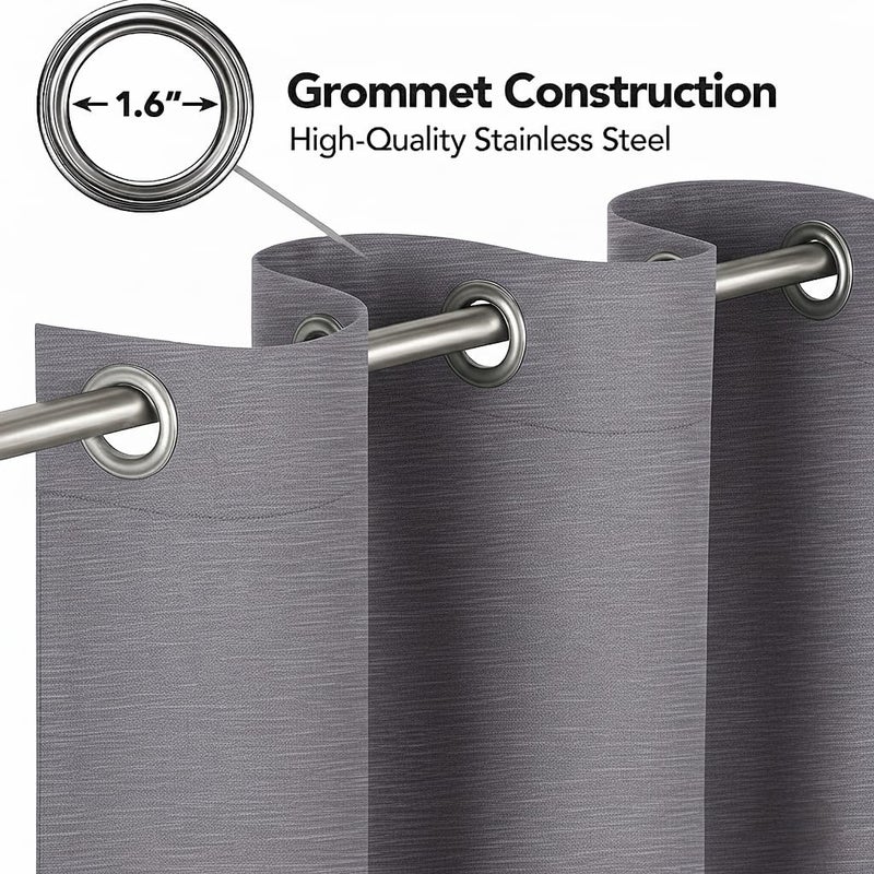 Amali Blackout Plain Curtains 274 cm x 127 cm - 2 Panels, 100% Polyester, Grommet Top, Thermal Insulated, Noise Reducing, Light Blocking - Image 2