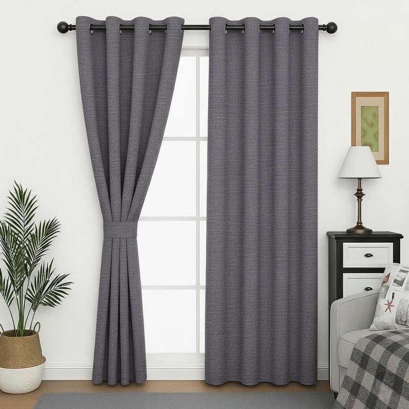 Amali Blackout Plain Curtains 274 cm x 127 cm - 2 Panels, 100% Polyester, Grommet Top, Thermal Insulated, Noise Reducing, Light Blocking - Image 3