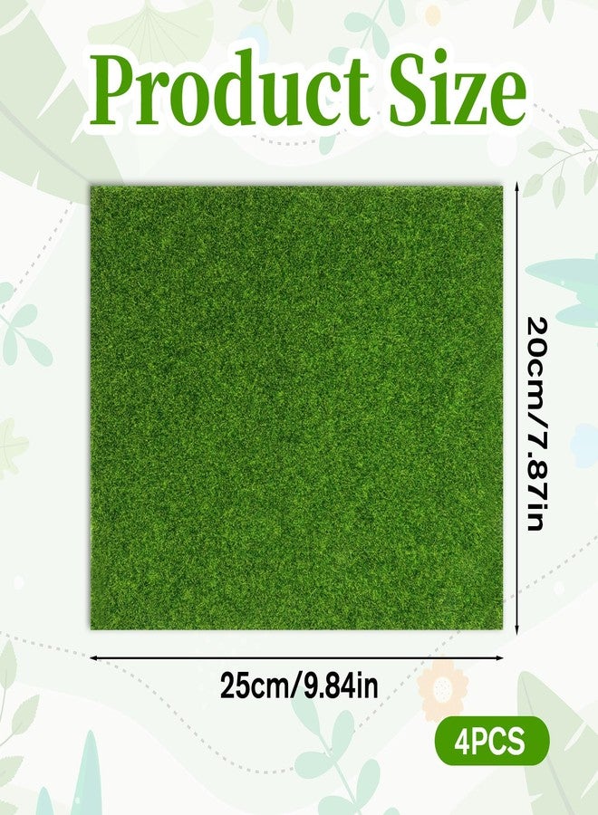 YQQYG 4 Pcs Fake Grass Decor, 8 X 10 Inch Mini Fake Garden Grass, Miniature Garden Accessories, Grasses Mat for Craft Outdoor Decors Dollhouse DIY Ornament - Image 2