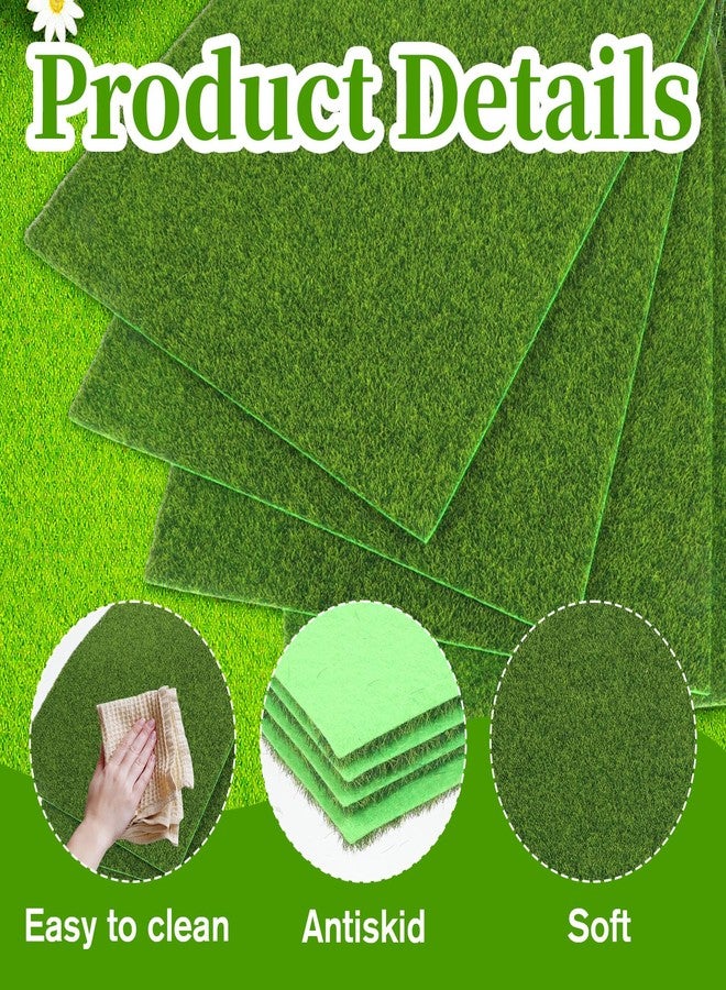 YQQYG 4 Pcs Fake Grass Decor, 8 X 10 Inch Mini Fake Garden Grass, Miniature Garden Accessories, Grasses Mat for Craft Outdoor Decors Dollhouse DIY Ornament - Image 3