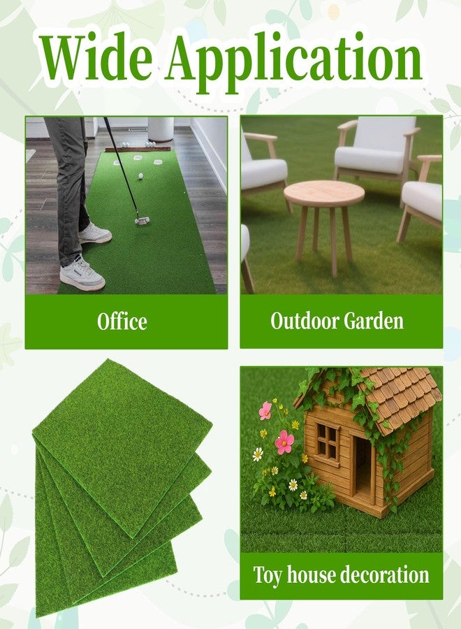YQQYG 4 Pcs Fake Grass Decor, 8 X 10 Inch Mini Fake Garden Grass, Miniature Garden Accessories, Grasses Mat for Craft Outdoor Decors Dollhouse DIY Ornament - Image 5