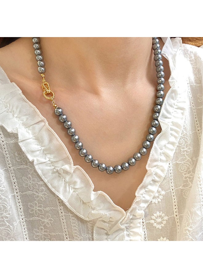 إيطالينا سلسلة رقبة سترة النساء لموسم الربيع والصيف محاكاة الكتان، تصميم نيش سلسلة الستايل، إكسسوار سلسلة الترقوة الفاخرة الخفيفة والأنيقة - Image 4