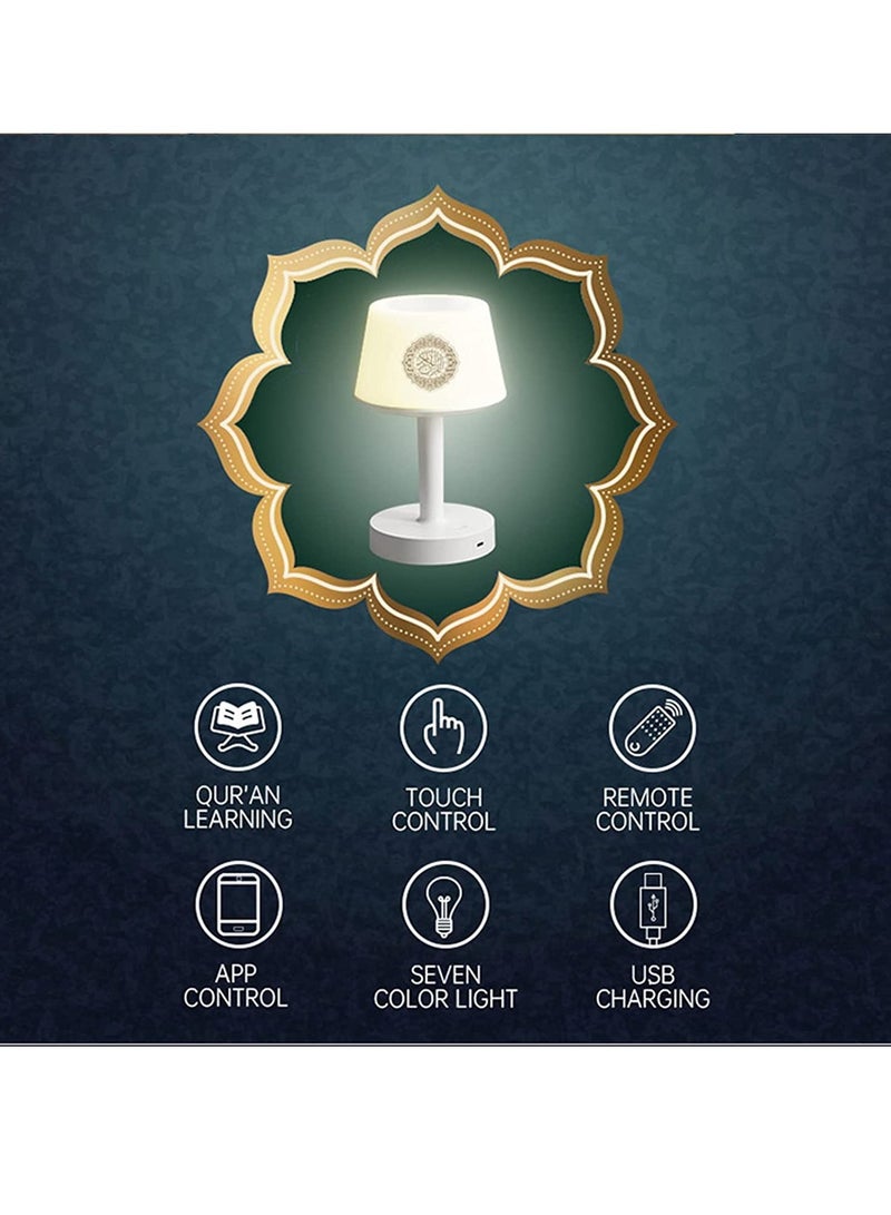 Table Lamp Quran Speaker,Muslim Bluetooth Speaker,Digital Speaker with Remote&Mobile App Night Light Desk Lamp for Kids - Image 4