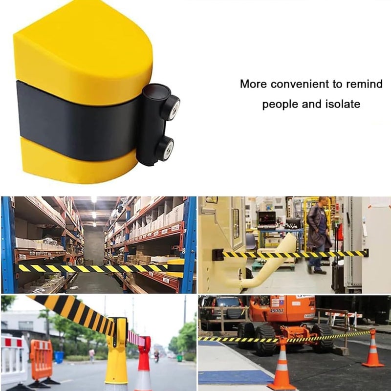 Retractable Belt Barrier Magnetic Wall Mount, ​Magnetic Retractable Barrier with ABS Case, 10M Wall Mounted Belt Barrier Retractable for Crowd Control Barriers and Line Dividers(10M) - Image 5