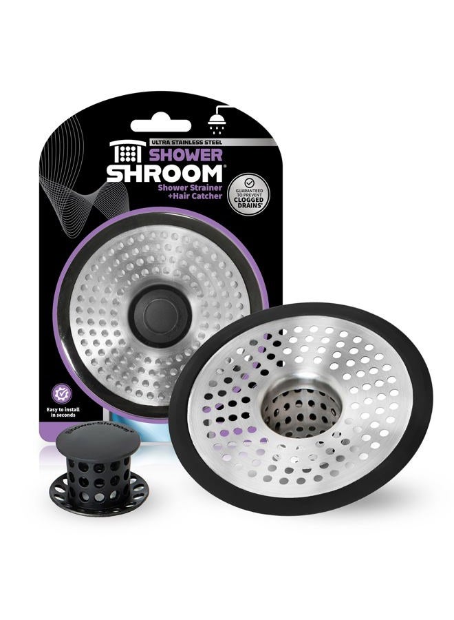 Shower Shroom SHSULT755 Ultra Revolutionary Shower Hair Catcher Drain Protector, Stainless - Image 1