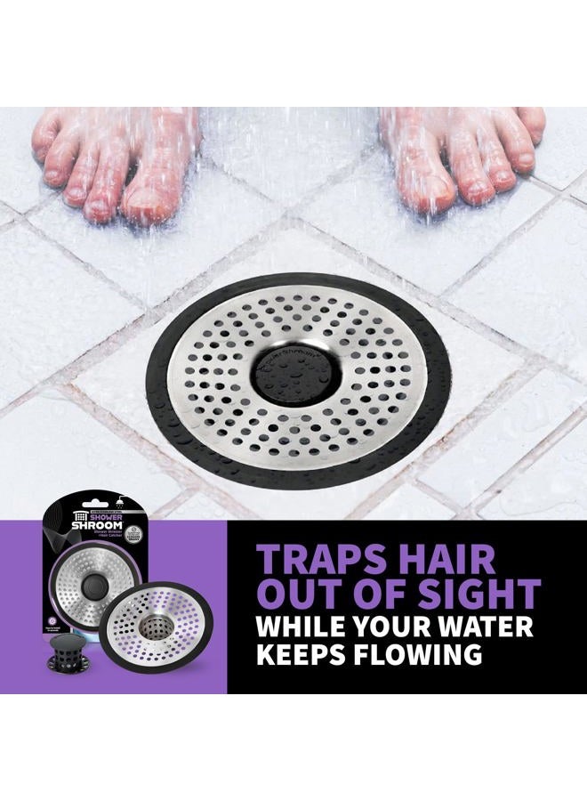 Shower Shroom SHSULT755 Ultra Revolutionary Shower Hair Catcher Drain Protector, Stainless - Image 2