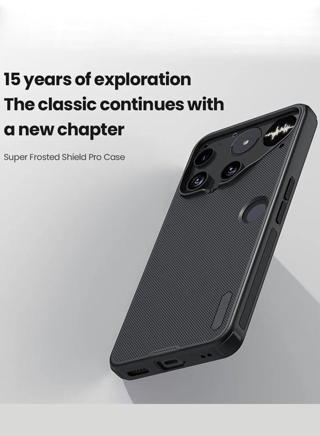 general Case Compatible with Nothing Phone (3) 5G, Frosted Shield Pro Slim Fit Matte Hard PC Back Shell Soft TPU Edge Shockproof Protective Cover for Nothing Phone 3 - Image 2