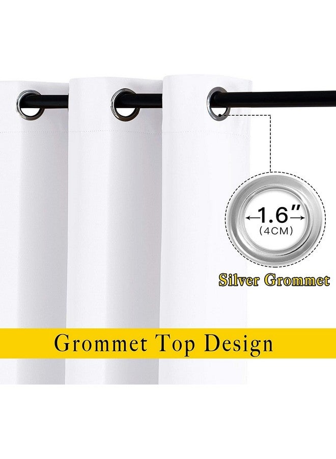 بوراف لايت ستائر باب Purav Light White Blackout بطول 7 أقدام معزولة حرارياً لغرفة النوم وغرفة المعيشة، مجموعة من قطعتين - Image 2