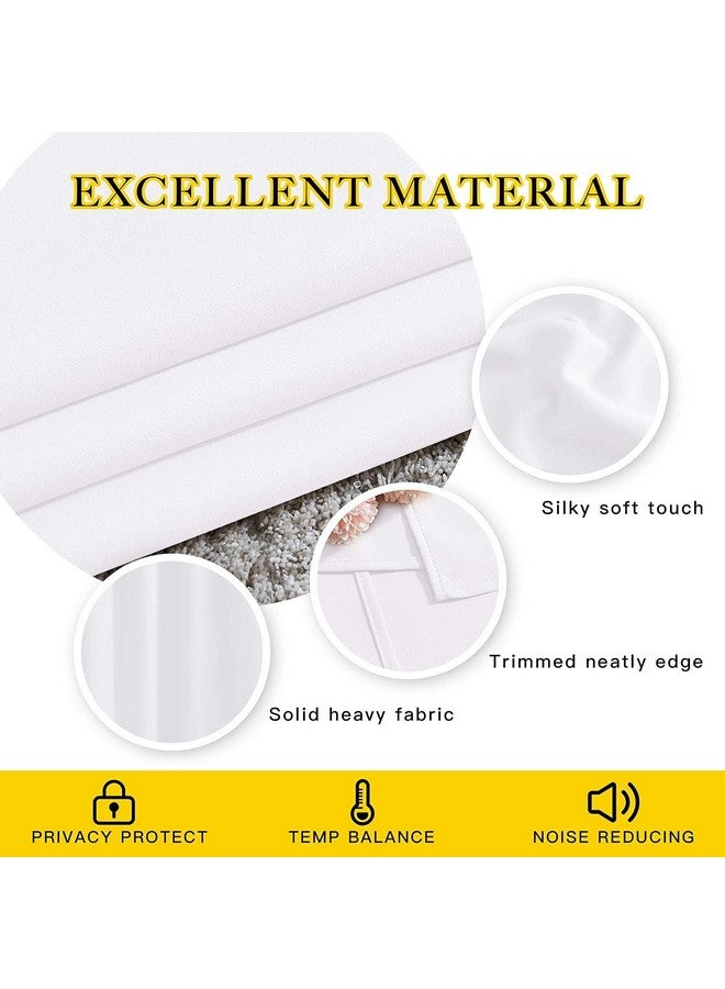 بوراف لايت ستائر باب Purav Light White Blackout بطول 7 أقدام معزولة حرارياً لغرفة النوم وغرفة المعيشة، مجموعة من قطعتين - Image 4