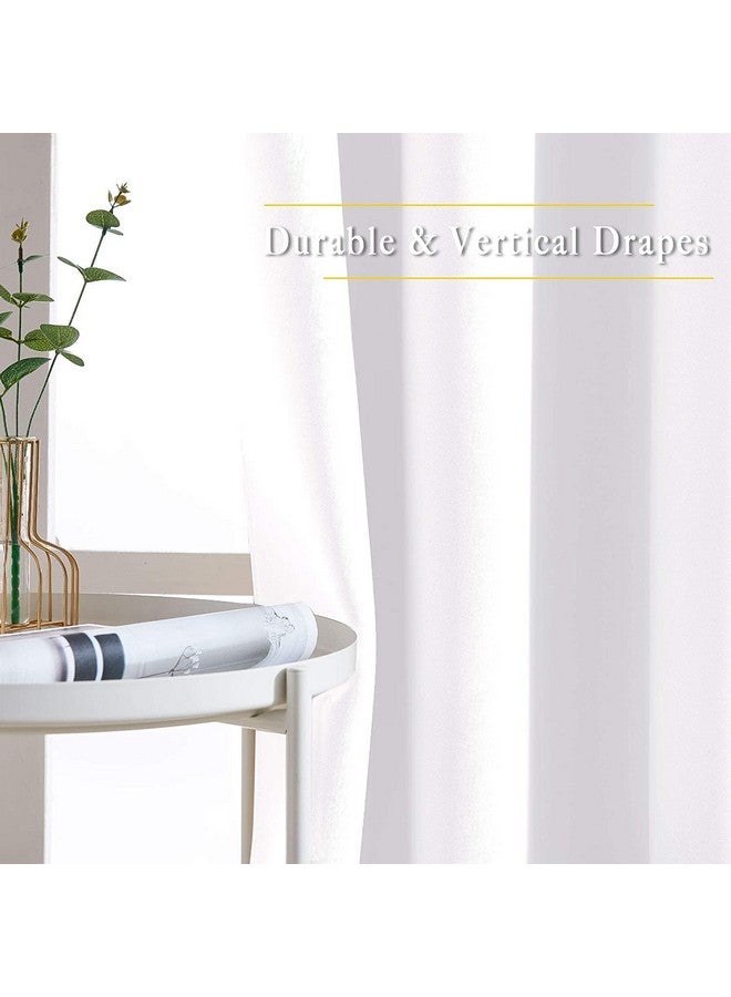 بوراف لايت ستائر باب Purav Light White Blackout بطول 7 أقدام معزولة حرارياً لغرفة النوم وغرفة المعيشة، مجموعة من قطعتين - Image 5