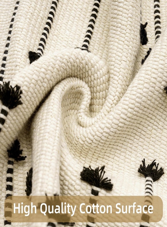 Tritard Boho Runner Rug 2x6 - Washable Hallway Rug with Tassel, Lightweight Woven Farmhouse Kitchen Runner Rugs Cotton Aztec Indoor Low Pile Thin Carpet for Entryway, Laundry, Bathroom, Beige Cream - Image 5
