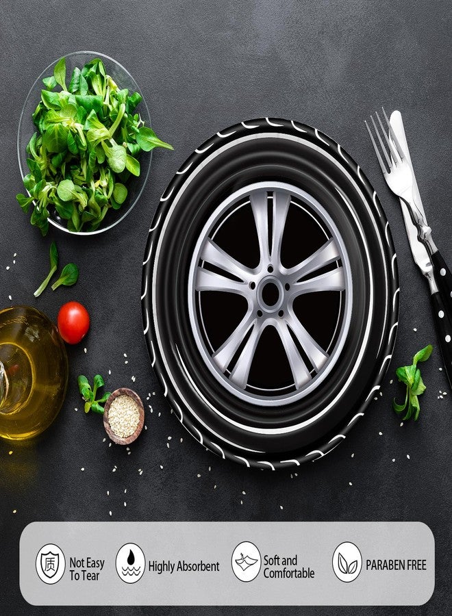 KFJBPB 72 قطعة من أطباق ومناديل ورقية بتصميم سيارات السباق - طقم أدوات مائدة للاستخدام مرة واحدة لحفلات أعياد ميلاد الأولاد أو حفلات استقبال المولود (سيارات السباق) - Image 4