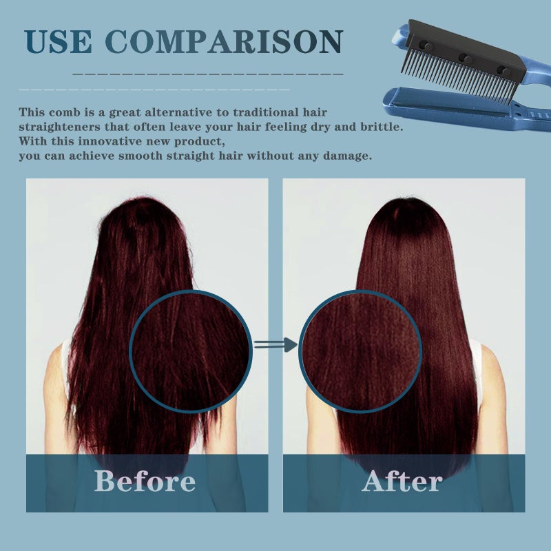 Dladhict Flat Iron Attachment, Removable Hair Straightener, The Comb for Flat Iron for Black Hair, Professional or Home Use Compact Straightening Styling Tool (Black) - Image 5