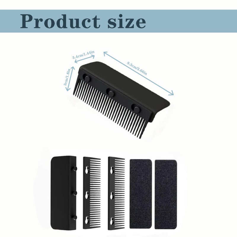 Dladhict Flat Iron Attachment, Removable Hair Straightener, The Comb for Flat Iron for Black Hair, Professional or Home Use Compact Straightening Styling Tool (Black) - Image 3