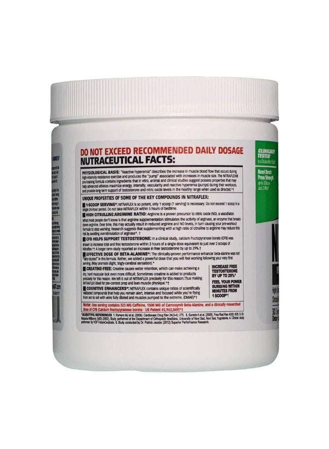 GAT SPORT GAT NITRAFLEX Pre-Workout Powder | High Strength, Focus, Muscle Pump, Testosterone Enhancer | Green Apple | 30 Servings - Image 2