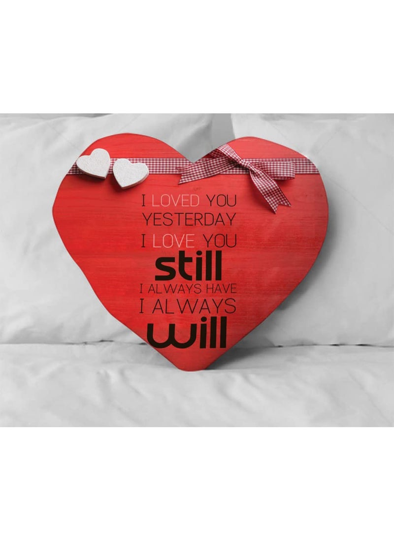 MUKESH HANDICRAFTS MUKESH HANDICRAFTS Love Heart Shaped Velvet CushionPlushPillow for Gifting on BirthdaysAnniversaries Valentine Day Color Multi Size 15x17 inch Shape 10  - Image 1