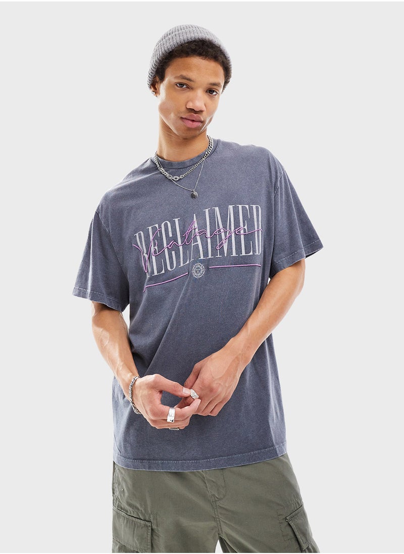 Reclaimed Vintage Logo Detail Crew Neck  T-Shirt  - Image 1