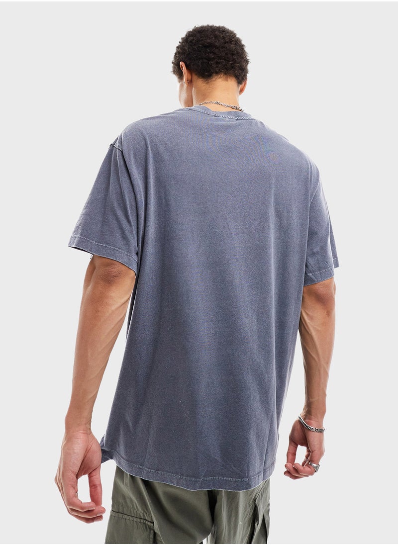 Reclaimed Vintage Logo Detail Crew Neck  T-Shirt  - Image 2